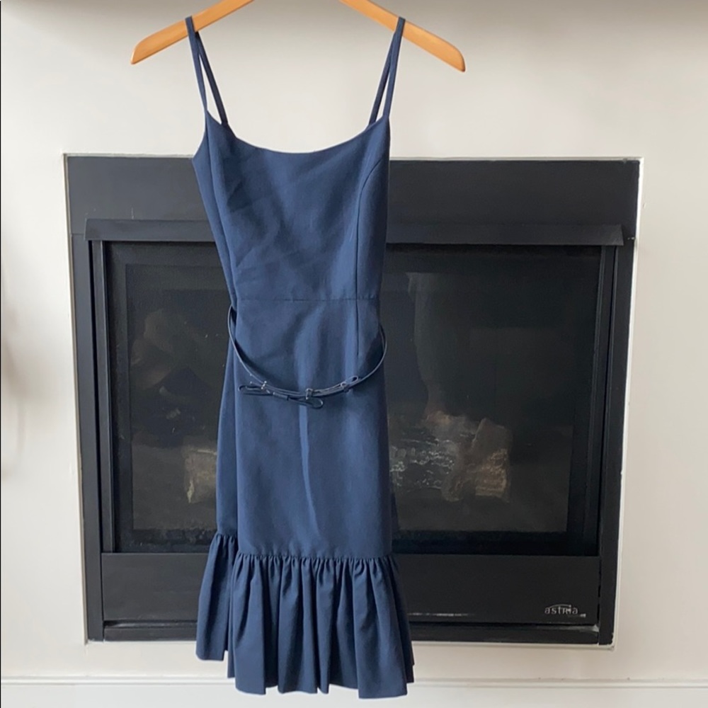 Kate Spade Navy Silk Taffeta Dress
